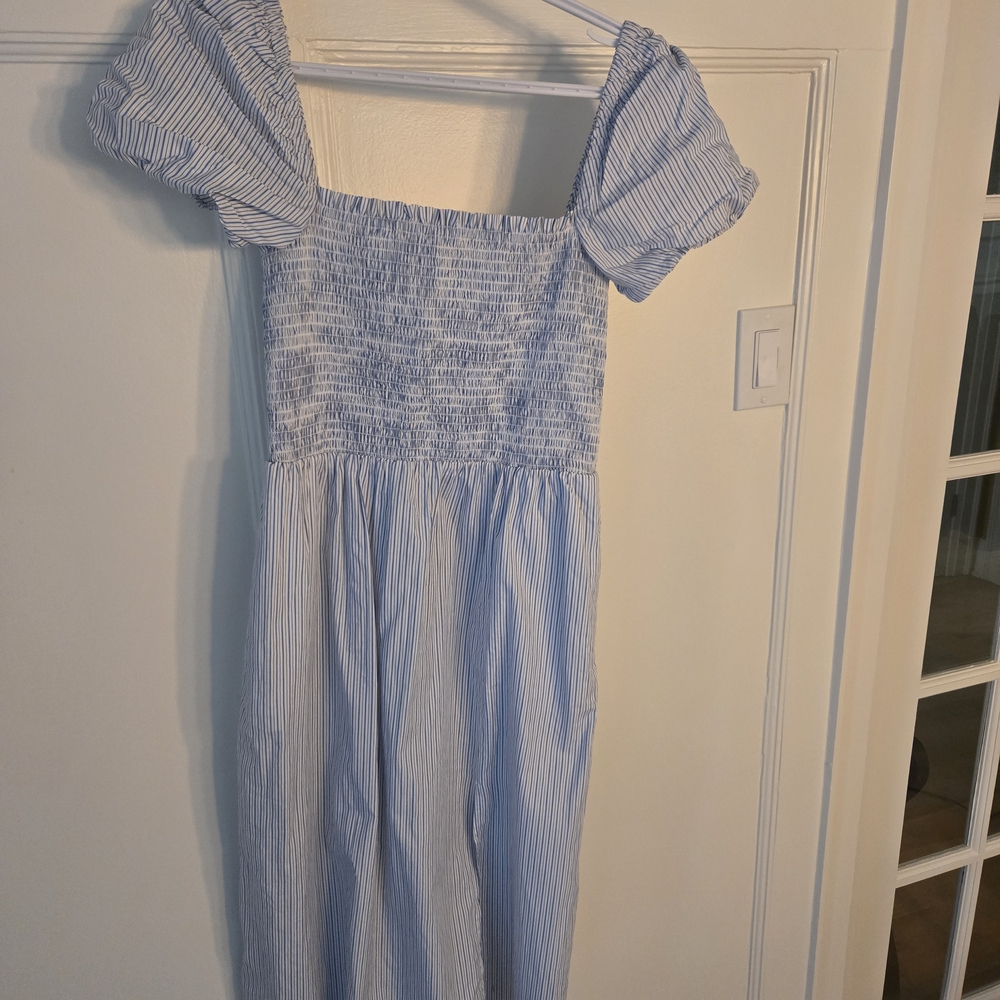 J Crew, Blue and White Striped Dress, Size M